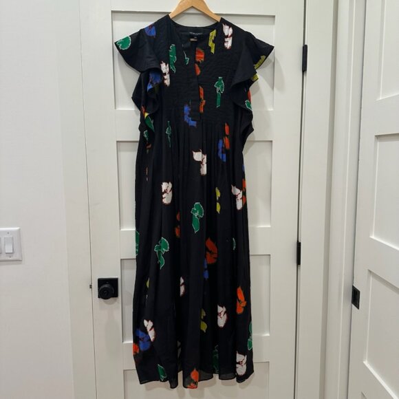 Cynthia Rowley Black print caftan - Picture 1 of 5